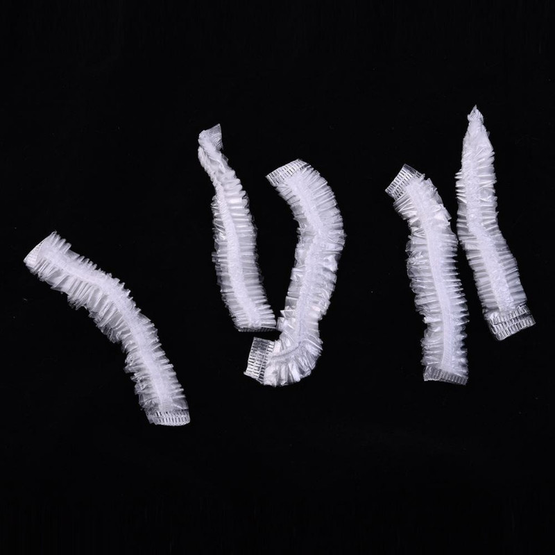 Kapa za tuširanje od 100 komada, plastična vodootporna kapa za kosu, hotelska kapa za tuširanje, prozirna plastična kapa za kozmetički salon, prianjajuća