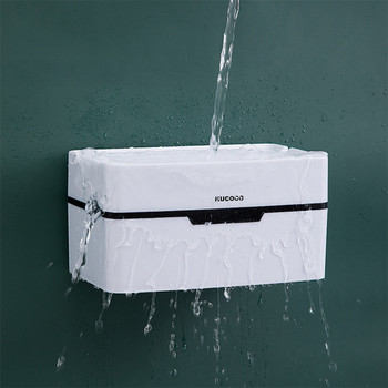 Κουτί χαρτιού μπάνιου Σχάρα χαρτιού υγείας Αδιάβροχη βάση χαρτιού σε ρολό Δημιουργικό πλαστικό κουτί αποθήκευσης αυτοκόλλητο τοίχου