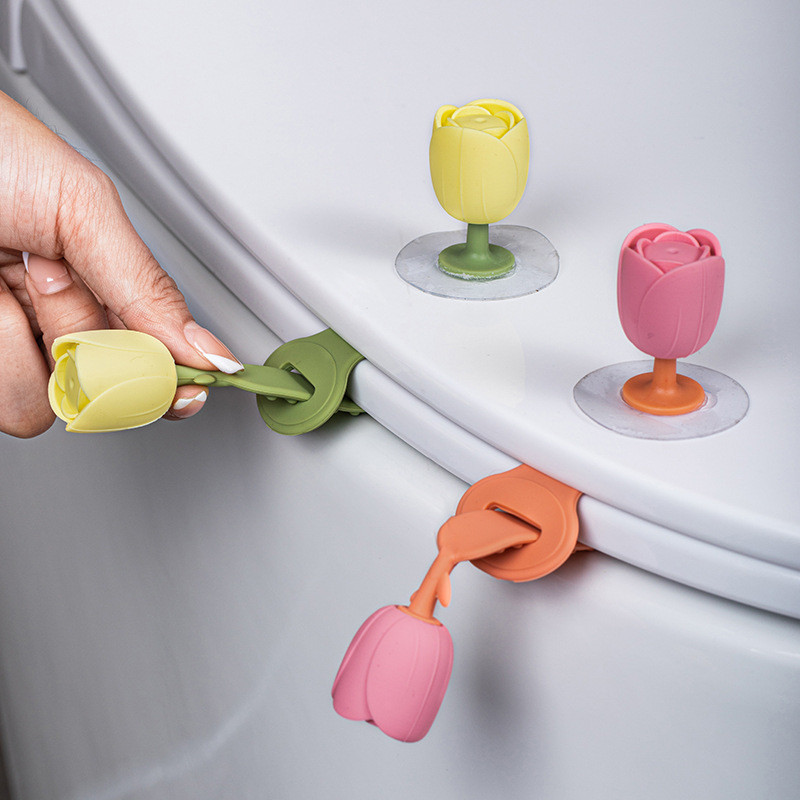 2PCS/set Tulip Držač WC sjedala Podizač Sanitarije Closestool Navlaka za sjedalo Ručka za podizanje Podizač navlake za sjedalo Kupaonski pribor