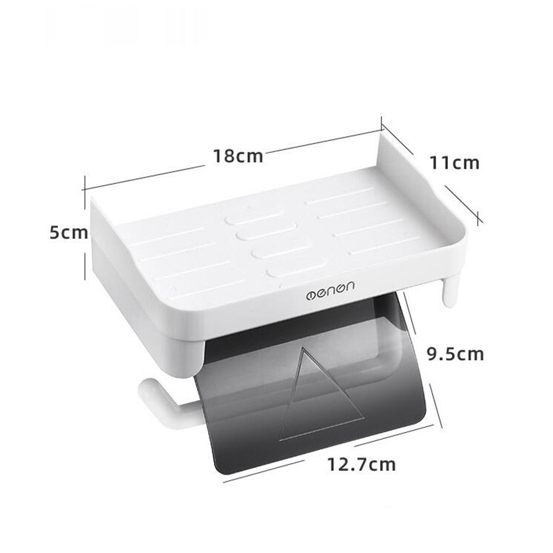 Zidni držač toaletnog papira Samoljepljivi držač rolne papirnate maramice Polica za odlaganje Kupaonski dodaci Kuhinjska rola papira