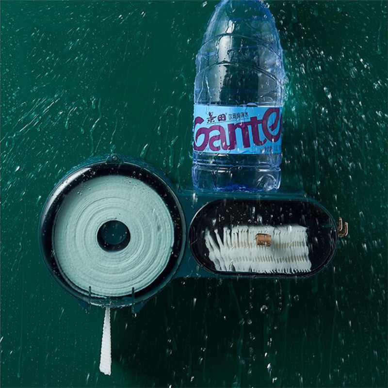 Kreativni vodootporni držač toaletnog papira Kutija za papirnate maramice Višenamjenska kupaonska kutija za pohranjivanje Organizator za pladanj bez probijanja na zid