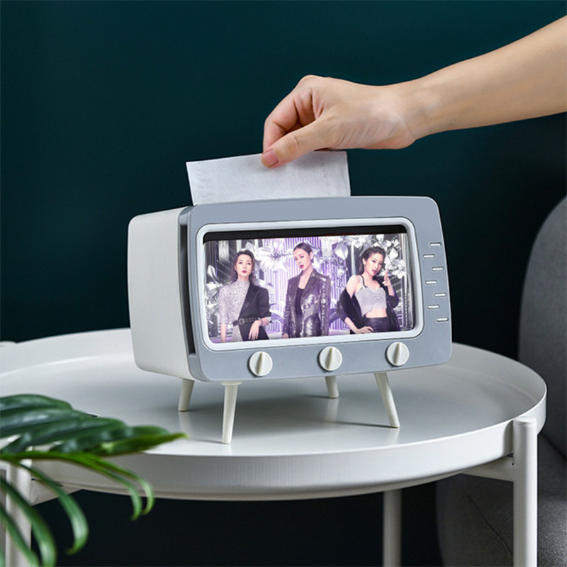 Kreativni TV Kutija za maramice Stolni držač za papir Posuda za maramice Ručnik Držač za maramice Torbica Držač za mobilni telefon Kućanstvo