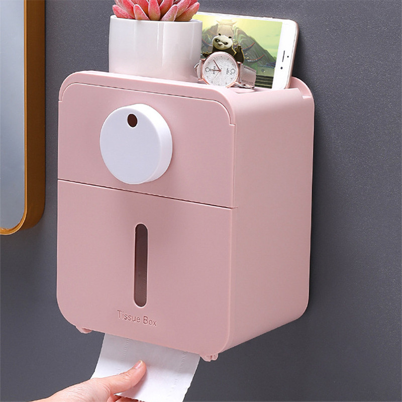 Vodootporni držač toaletnog papira Zidna kutija za pohranjivanje Kutija za maramice Kutija s policama za WC Pladanj Kupaonski proizvod Kupaonski pribor