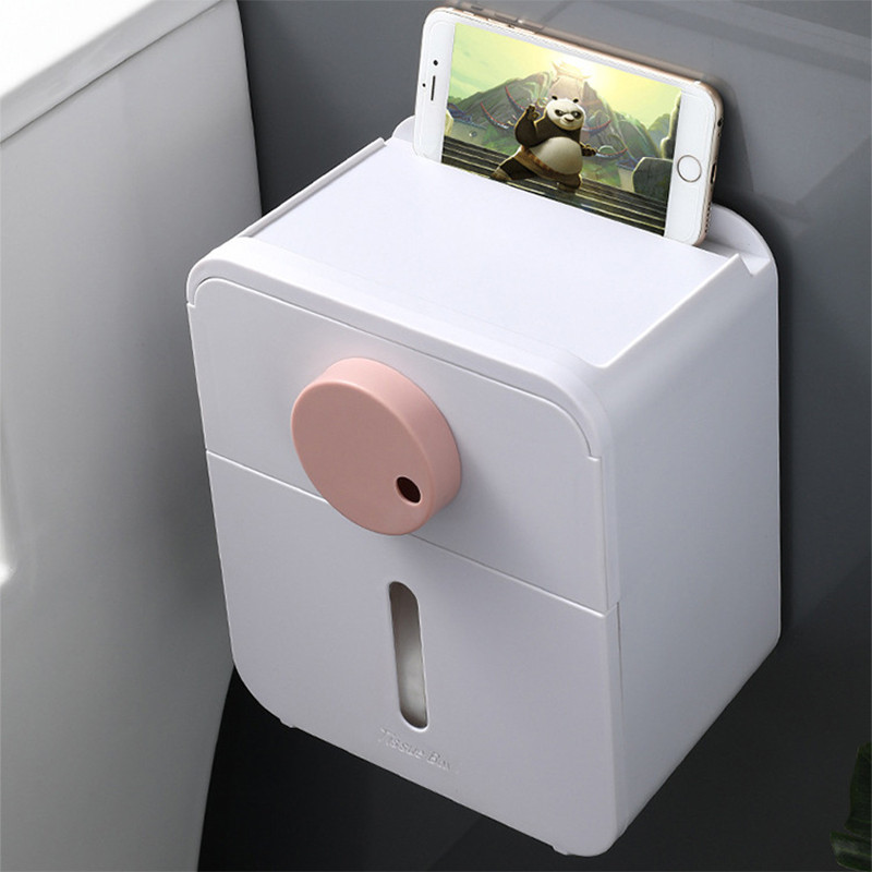 Vodootporni držač toaletnog papira Zidna kutija za pohranjivanje Kutija za maramice Kutija s policama za WC Pladanj Kupaonski proizvod Kupaonski pribor