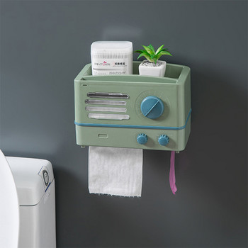 Ρετρό ραδιόφωνο Tissue Box Βάση τοίχου Βάση χαρτιού τουαλέτας Αδιάβροχο ρολό χαρτί σωλήνας αποθήκευσης Δίσκος αποθήκευσης Ράφι μπάνιου Προϊόν