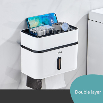 Jednostavan dvoslojni držač toaletnog papira vodootporan Višenamjenski držač za papirnate ručnike praktičan izdržljiv kupaonski pribor