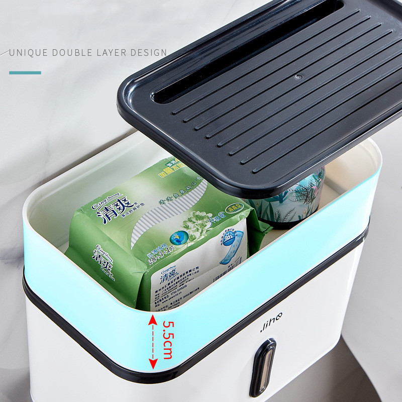 Jednostavan dvoslojni držač toaletnog papira vodootporan Višenamjenski držač za papirnate ručnike praktičan izdržljiv kupaonski pribor