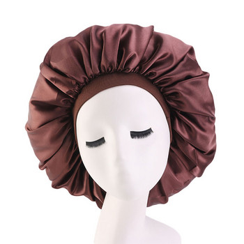 Νέα Fshion Γυναικεία Σατέν Νυχτερινή Καπέλα Μαλλιά Καπέλο Καπέλο Μεταξωτό κάλυμμα κεφαλής Φαρδιά ελαστική ζώνη