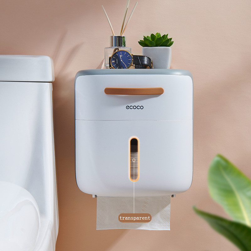 Dvoslojni držač toaletnog papira Zidna kutija za pohranu papirnih maramica Vodootporna kutija za stalak za wc rolu papira Kupaonski pribor