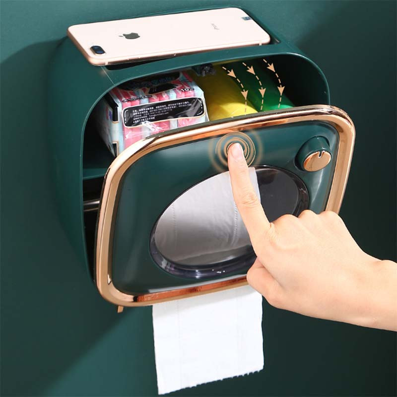 Kutija za WC papirnate maramice Zidna bez bušenja Kreativna vodootporna višenamjenska kupaonska kutija za pohranu Pladanj Organizator Držač papira