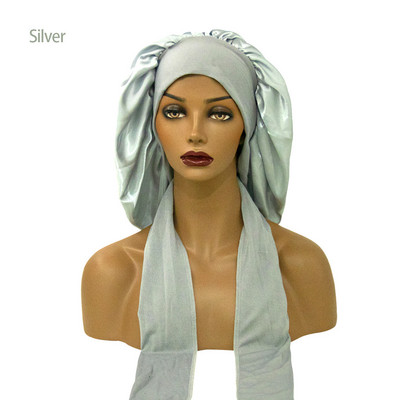 Moteriška Satin Solid Miegamoji kepurė naktinė miego kepurė Plaukų priežiūra Bonnet Naktinė kepurė moterims Vyriška Unisex Cap Bonnet De Nuit Shower Turban