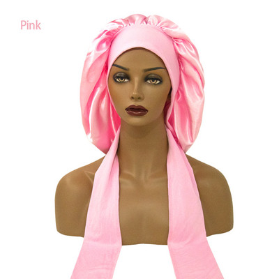 Moteriška Satin Solid Miegamoji kepurė naktinė miego kepurė Plaukų priežiūra Bonnet Naktinė kepurė moterims Vyriška Unisex Cap Bonnet De Nuit Shower Turban