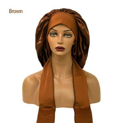 Moteriška Satin Solid Miegamoji kepurė naktinė miego kepurė Plaukų priežiūra Bonnet Naktinė kepurė moterims Vyriška Unisex Cap Bonnet De Nuit Shower Turban