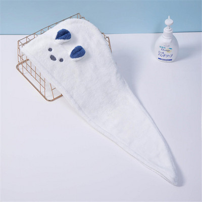 Ručnik za sušenje kose od mikrovlakana, super upijajući omotač za trenutno sušenje kose s gumbom protiv kovrčanja, meka kapa za tuširanje, ručnik za glavu