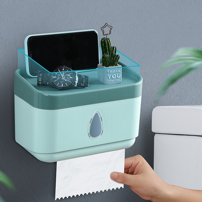 Zidni držač toaletnog papira Vodootporna kutija za pohranu Pladanj Kutija za maramice Stalak za rolu papira 4 boje Kupaonski pribor