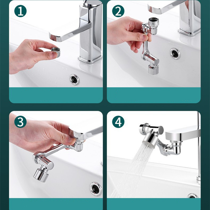 Potpuno bakreni metalni rotirajući višenamjenski ekspanzijski perlator za slavinu 1440° rotirajući mehanički krak slavine s filtrom za vodu Bubler