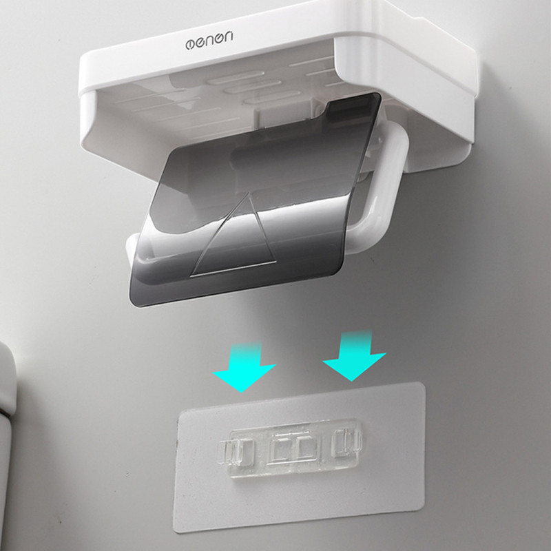 Zidna kupaonska kutija za pohranjivanje maramica Kućne potrepštine bez bušenja Polica za telefon Kutija Držač toaletnog papira Vodootporna polica Organizator