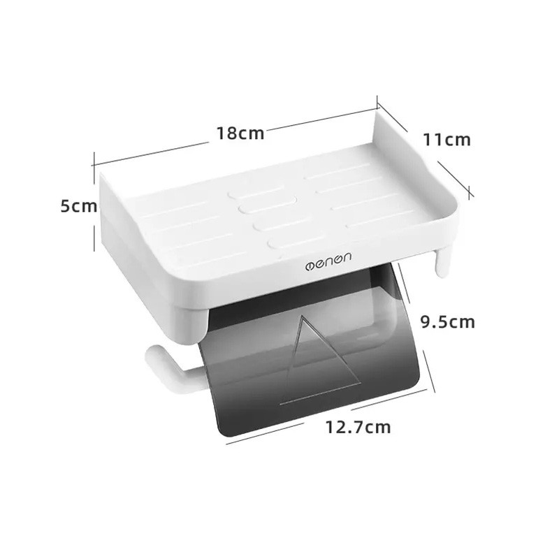 Zidna kupaonska kutija za pohranjivanje maramica Kućne potrepštine bez bušenja Polica za telefon Kutija Držač toaletnog papira Vodootporna polica Organizator