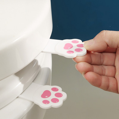 2 τμχ Ανυψωτικό καθίσματος τουαλέτας Cartoon Creative Cute Cat Paw Ανυψωτικό Καπάκι Τουαλέτας Φορητό επικολλημένο πτερύγιο λαβή αξεσουάρ μπάνιου