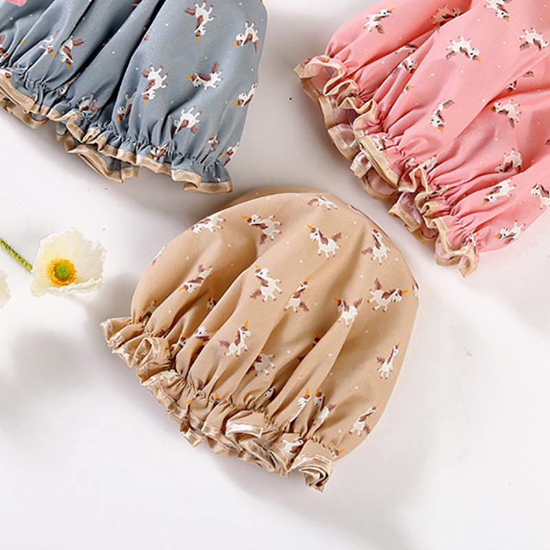 1 kom kapa za kupanje crtani dvoslojni vodootporni poliester pamuk pokrivač za kosu Višebojni šeširi za tuširanje Kupaonski proizvodi