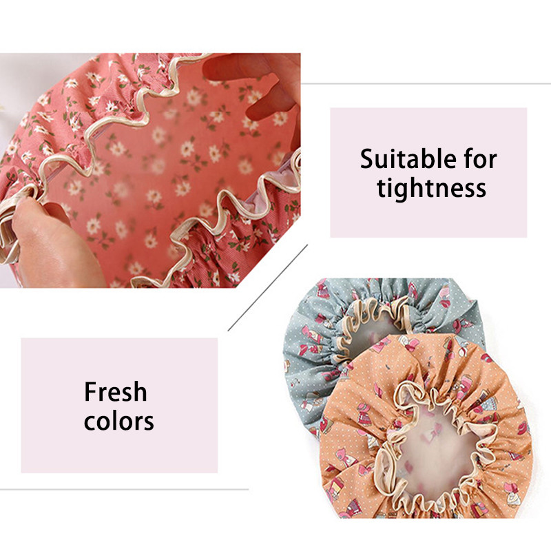 1 kom kapa za kupanje crtani dvoslojni vodootporni poliester pamuk pokrivač za kosu Višebojni šeširi za tuširanje Kupaonski proizvodi