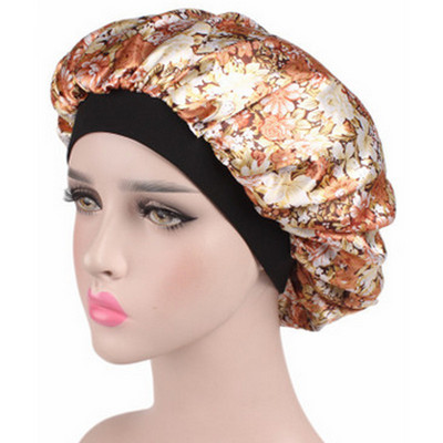 Slatka ženska satenska kapa za spavanje s cvjetnim/leopard salonskim šeširom Noćna kapa s elastičnom trakom Kape za kemoterapiju protiv opadanja kose, pokrivalo za glavu za noćno spavanje