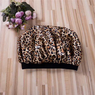 Slatka ženska satenska kapa za spavanje s cvjetnim/leopard salonskim šeširom Noćna kapa s elastičnom trakom Kape za kemoterapiju protiv opadanja kose, pokrivalo za glavu za noćno spavanje