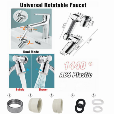 Nova univerzalna slavina s produžetkom rotacije 1440° Perlator Plastični filtar za prskanje Kuhinjske slavine za umivaonik Mlaznica za mjehuriće Robotska ruka