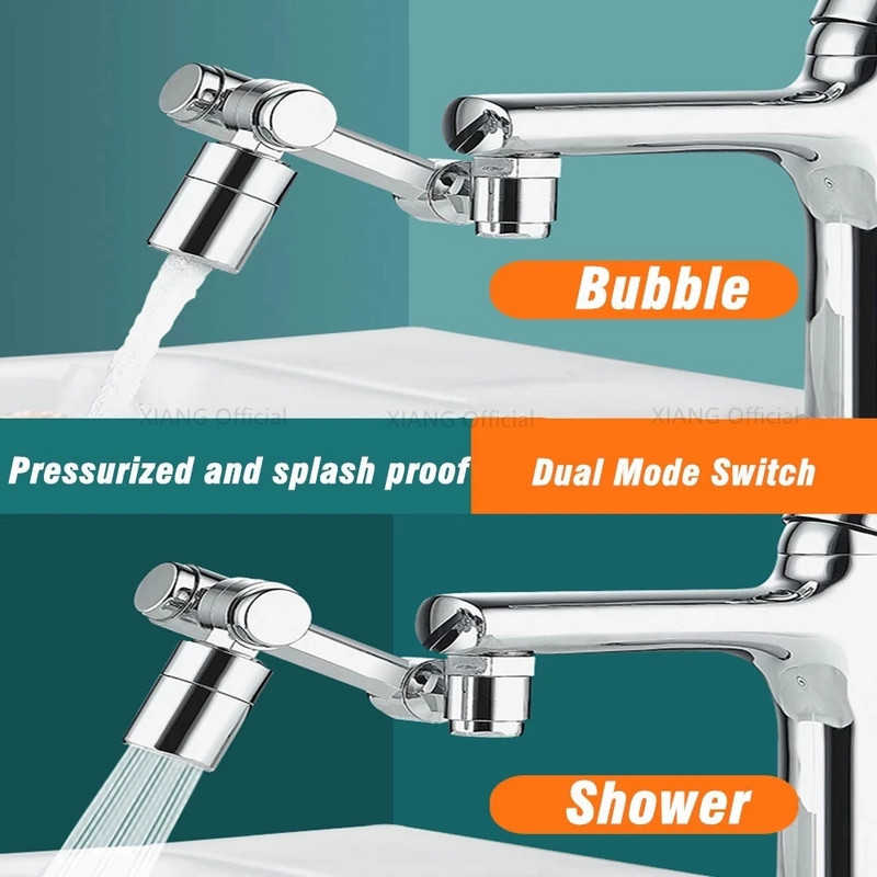 Nova univerzalna slavina s produžetkom rotacije 1440° Perlator Plastični filtar za prskanje Kuhinjske slavine za umivaonik Mlaznica za mjehuriće Robotska ruka