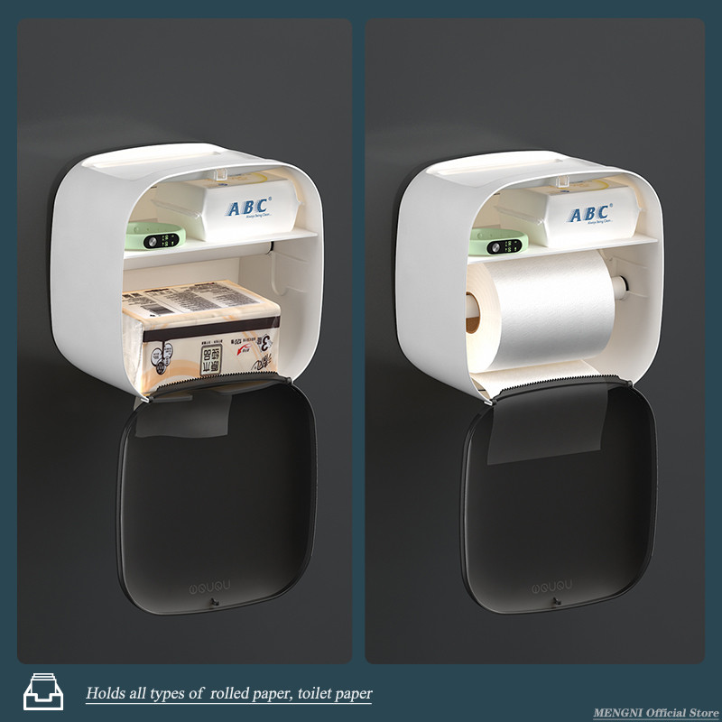 MENGNI aukštos kokybės prabangus tualetinio popieriaus laikiklis, vandeniui atsparus audinių laikymo dėžutė tualeto ritinėlių tvarkyklės vonios kambario priedų rinkiniai