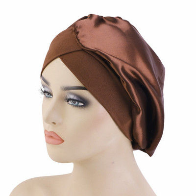 Jauna sieviešu satīna pārsegu plata elastīga josla matu kopšana ērta dāmu nakts miega dušas cepure Adjust matu veidošanas vāciņš galvas ietīšana