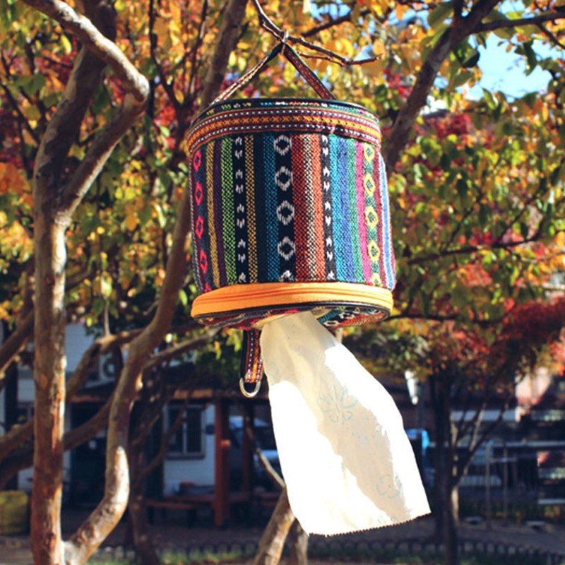 Kampiranje na otvorenom Nacionalni stil Sklopivi držač torbice od toaletnog papira Prijenosna putna torba za pohranu salveta Izdržljiva kutija