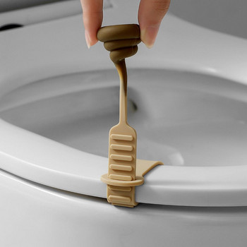 Полезен инструмент за повдигане на капака на тоалетната чиния Спестяващ труд Лесна инсталация Симпатична дръжка с пръстен на тоалетната седалка Неплъзгащ се повдигач на капака на тоалетната чиния за дома