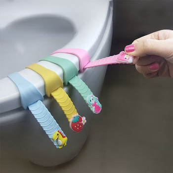 Повдигач на тоалетна чиния Карикатура Повдигане на тоалетна седалка Силиконов сладък за деца Closestool Stinkpot Cover Lifter Anti-Dirty Lifting Handle