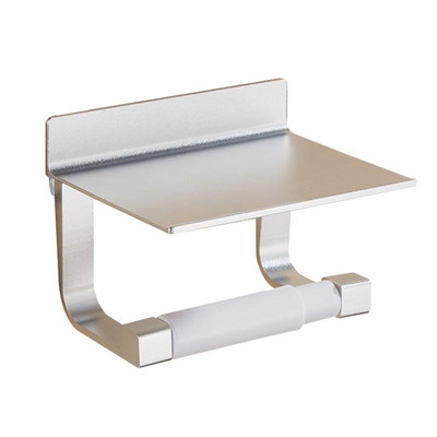 Zidni držač toaletnog papira Aluminijski stalak za papirnate maramice Dozator toaletnog papira s policom za odlaganje telefona za kupaonski organizator