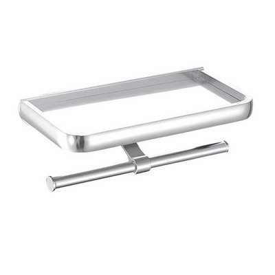 Zidni držač toaletnog papira Aluminijski stalak za papirnate maramice Dozator toaletnog papira s policom za odlaganje telefona za kupaonski organizator