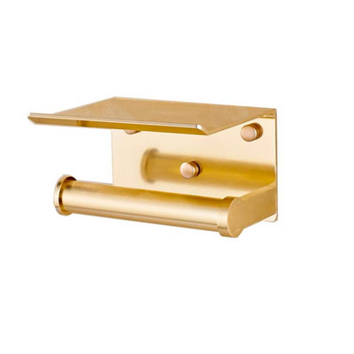 Zidni držač toaletnog papira Aluminijski stalak za papirnate maramice Dozator toaletnog papira s policom za odlaganje telefona za kupaonski organizator