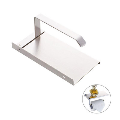 Zidni držač toaletnog papira Aluminijski stalak za papirnate maramice Dozator toaletnog papira s policom za odlaganje telefona za kupaonski organizator