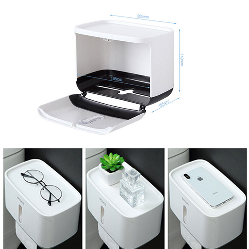 Vodootporni držač toaletnog papira Zidni držač papira za WC policu Kutija Pladanj Rola Kutija za pohranu Organizator Kupaonski pribor