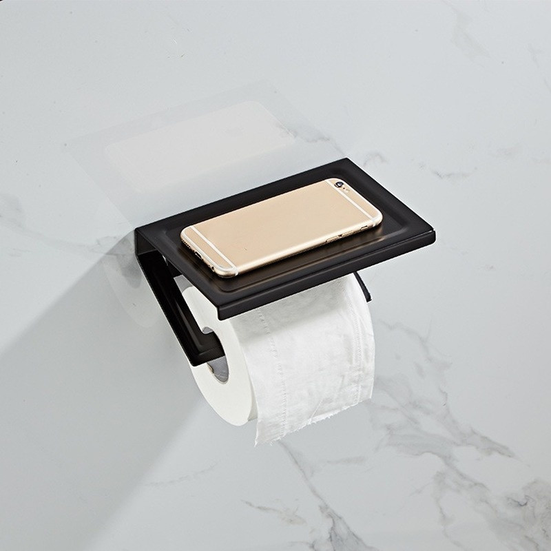 Oprema za kupaonicu Držač za mobilni telefon od bijelog papira Prostorni aluminijski antikni držač za role s policom Kutija za toaletni papir Zidni nosač