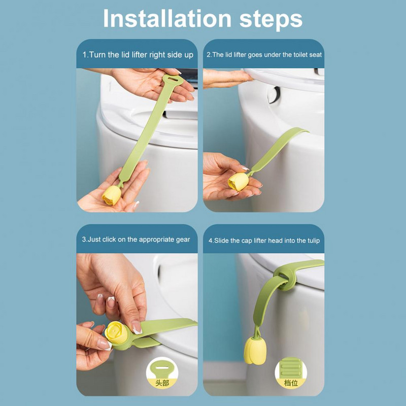 Noderīgi tualetes vāka pacelšanas instrumenti, neslīdoši, universāli viegli uzstādāmi tualetes sēdekļu rokturi, kas ir higiēniski