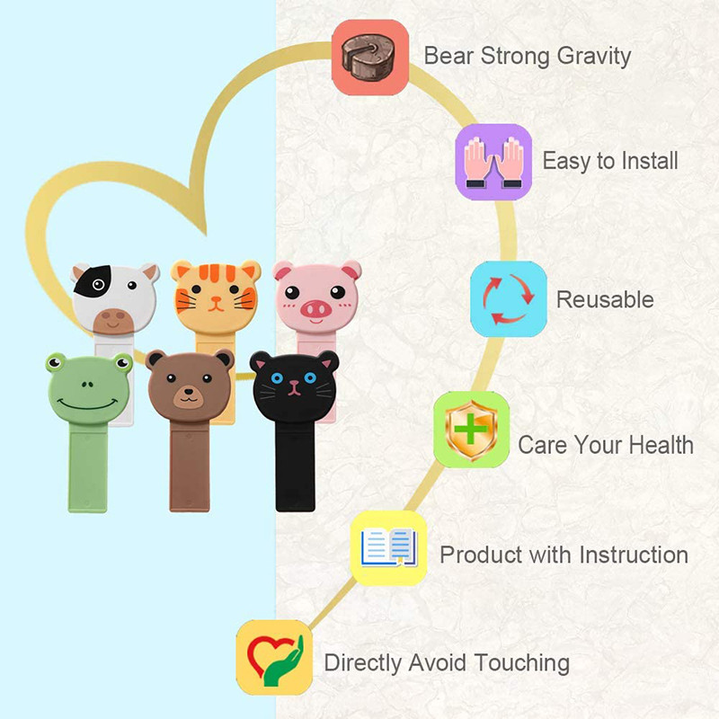 Slatki crtani podizači WC sjedala Izbjegavajte dodirivanje Samoljepljivi držač poklopca WC sjedala Uređaj za kućnu kupaonicu WC oprema