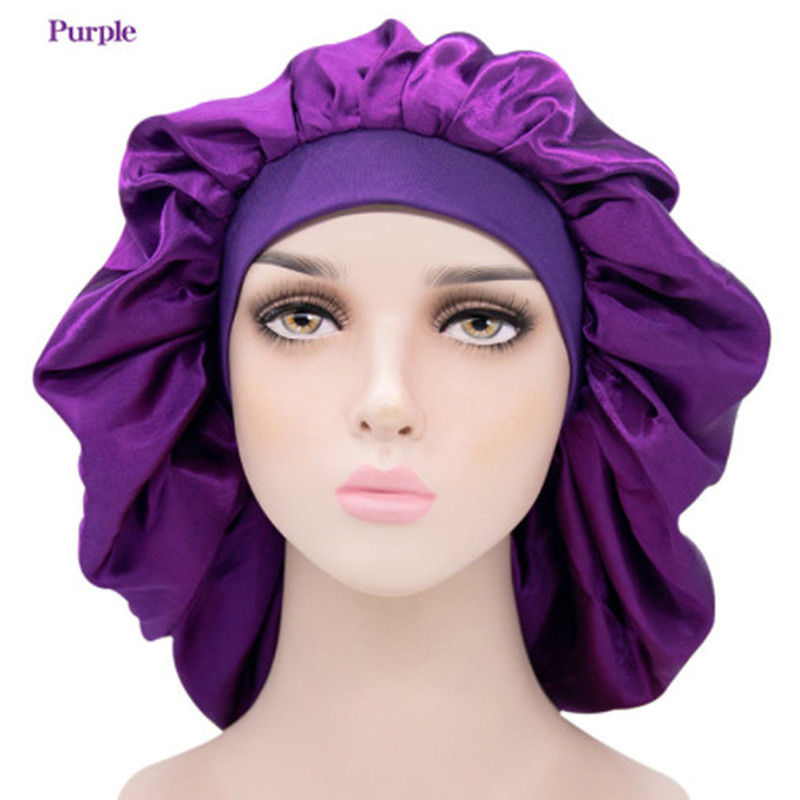 Női szatén fejkendő Sleeping Bonnet Hajpakoló sapka sapka fejpánt fejfedő