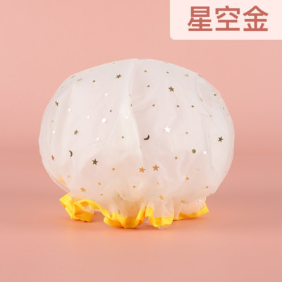 Dvoslojni dizajn zvjezdanog neba, debela vodootporna kapa za tuširanje, zvjezdani uzorak, oprema za kupaonske frizerske salone, šeširi za kupanje, šeširi za žene