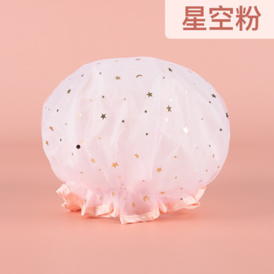 Dvoslojni dizajn zvjezdanog neba, debela vodootporna kapa za tuširanje, zvjezdani uzorak, oprema za kupaonske frizerske salone, šeširi za kupanje, šeširi za žene