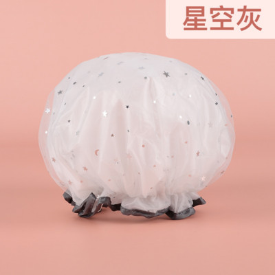 Dvoslojni dizajn zvjezdanog neba, debela vodootporna kapa za tuširanje, zvjezdani uzorak, oprema za kupaonske frizerske salone, šeširi za kupanje, šeširi za žene