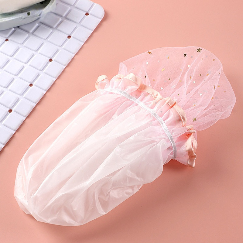Dvoslojni dizajn zvjezdanog neba, debela vodootporna kapa za tuširanje, zvjezdani uzorak, oprema za kupaonske frizerske salone, šeširi za kupanje, šeširi za žene