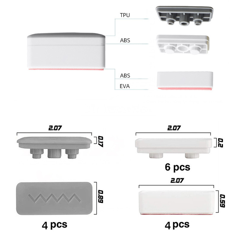 4gab./partija Pretslīdes tualetes pārsega blīve Buferis Pašlīmējošie sēdekļa amortizācijas spilventiņi nodrošina lielisku bufera spilvena paliktni