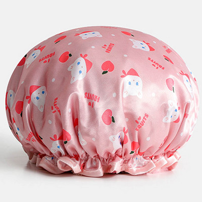 Ūdensnecaurlaidīgas dušas cepures Divslāņu elastīga vannas cepure Putekļu necaurlaidīgs dūmu necaurlaidīgs šampūns poliestera biezs matu pārklājs sievietēm piederumi