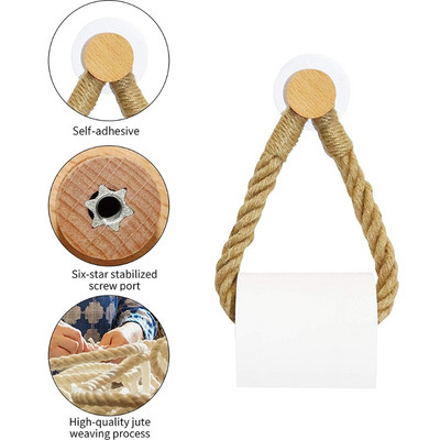 Držač za WC papir Retro Kuhinjska zidna rola Držač za uže od jute Stalak Dekoracija kupaonice